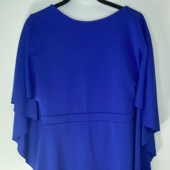 ASOS, City Goddess London - jewel blue, winged sleeve, open-back dress - Picture 4 of 9
